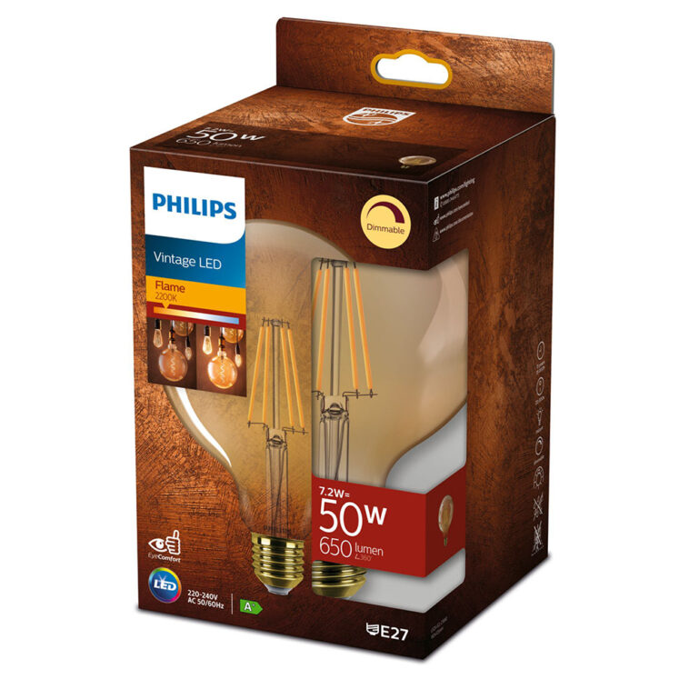 LED PIRN PHILIPS E27 7,2W G120 DIM 2200K - Image 2