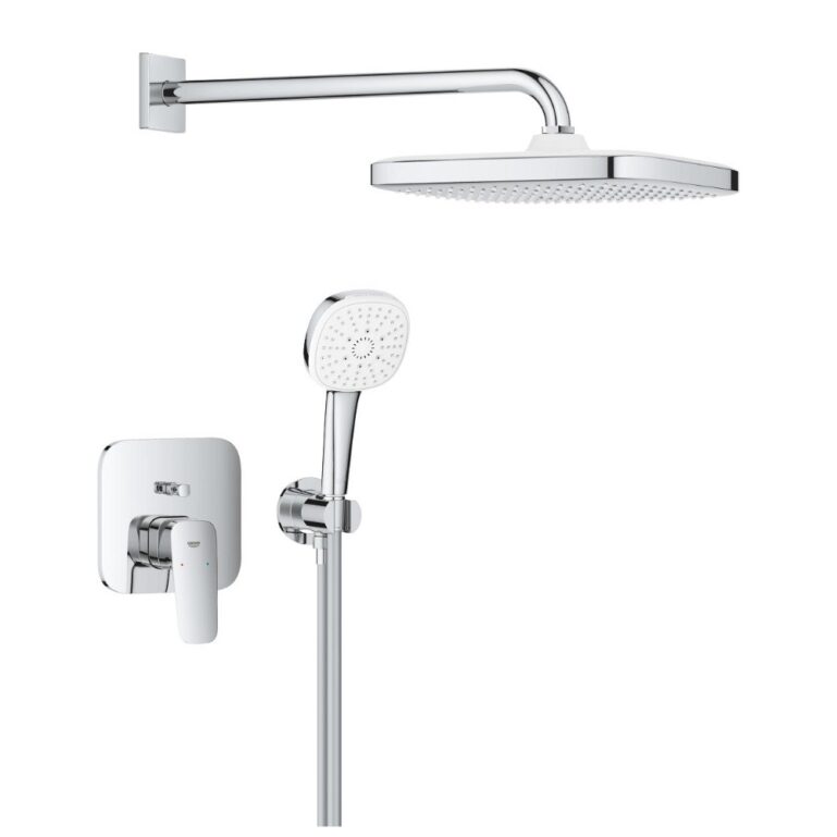 DUŠIKOMPLEKT GROHE CUBEO KROOM, SEINASISENE