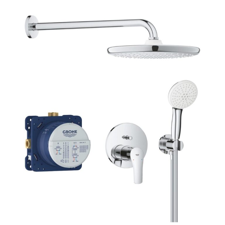 DUŠIKOMPLEKT GROHE EUROSMART KROOM, SEINASISENE