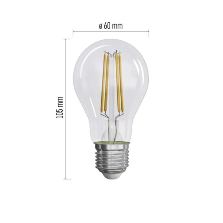 LED PIRN EMOS 3,8W(60W) NW E27 A60 806LM FILAMENT - Image 2