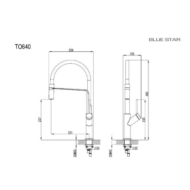 KÖÖGISEGISTI BLUE STAR TORINO TO 640W VALGE/HALL - Image 2