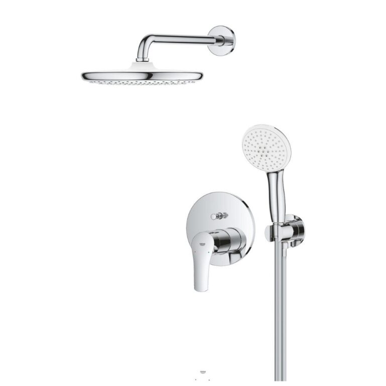 DUŠIKOMPLEKT GROHE EUROSMART KROOM, SEINASISENE - Image 2