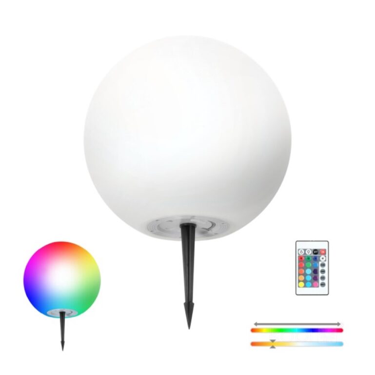 VÄLISVALGUSTI SOLAR PALL 40CM RGB +PULT KOBI