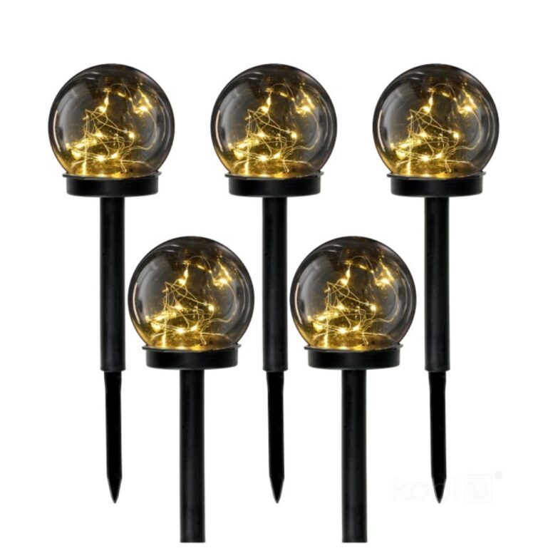 VÄLISVALGUSTI SOLAR POST GLOBE 3000K IP44 0,12W 34CM 5TK KOBI