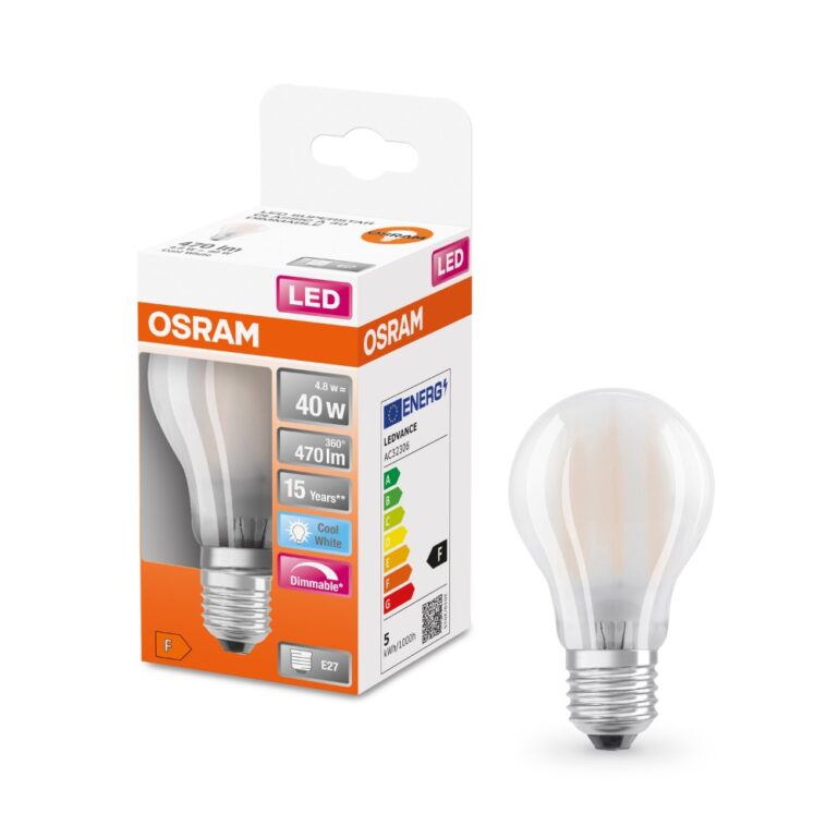 LED PIRN E27 4,8W MATT KÜLM 470LM DIMMERDATAV OSRAM SUPERSTAR - Image 3