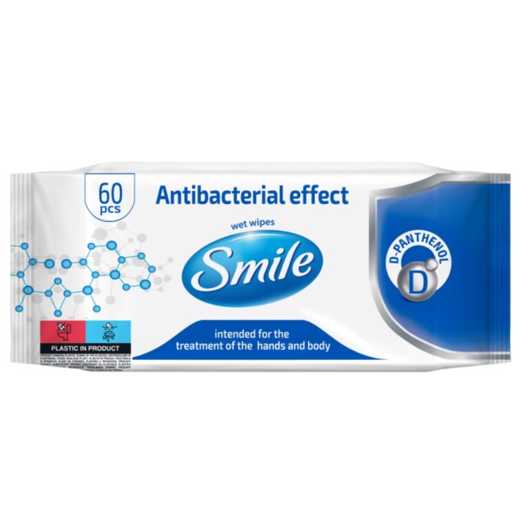 NIISKED ANTIBAKTERIAALSED SALVRÄTIKUD SMILE 60TK PANTENOOLIGA