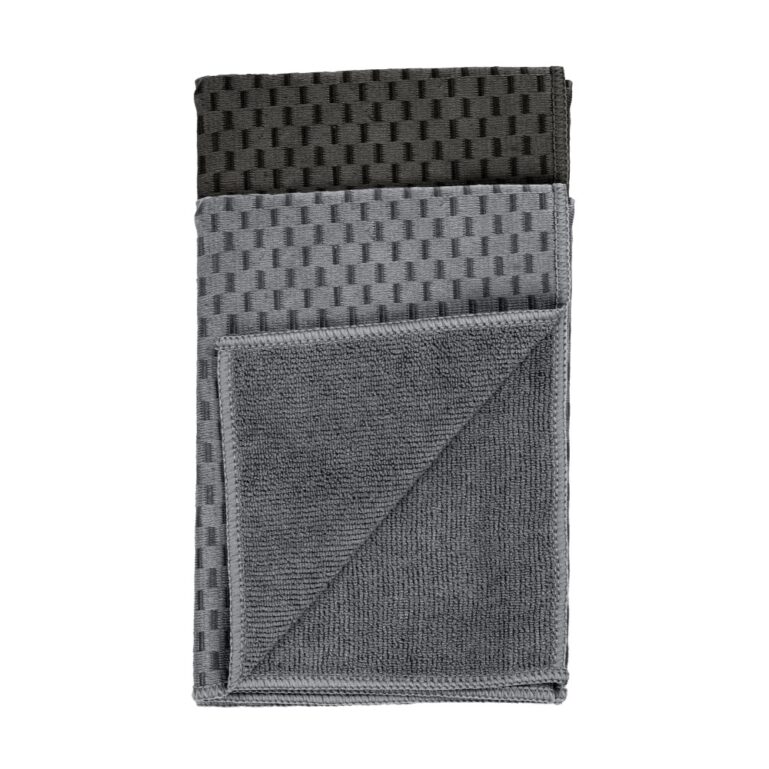 KÖÖGIRÄTIK MIKROFIIBER MIKO 60*40CM MUST/HALL 2TK/PK