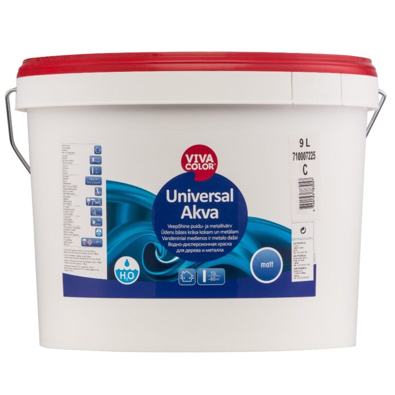 VÄRV PUIT- JA METALLPINDADELE VIVACOLOR UNIVERSAL AKVA MATT A 9L