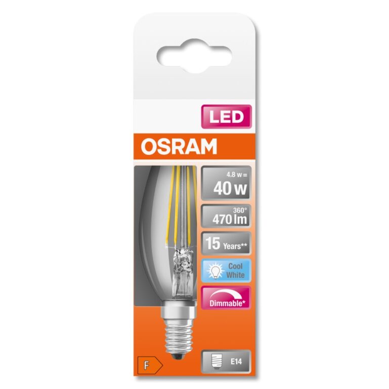 LED PIRN E14 4.8W KÜÜNAL KÜLM 470LM DIMMERDATAV OSRAM - Image 3
