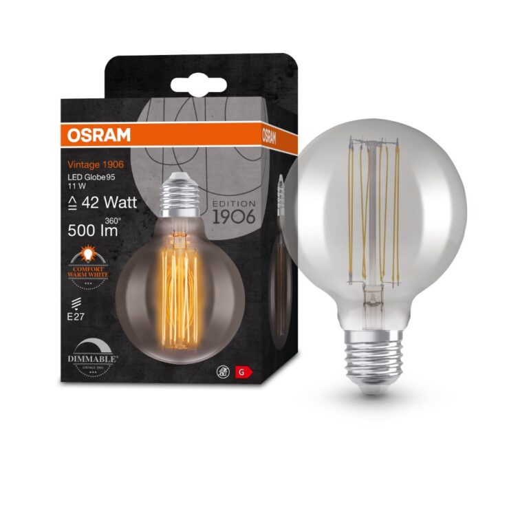 LED PIRN VINTAGE E27 11W 500LM 1800K DIMMERDATAV CLG95 OSRAM - Image 3
