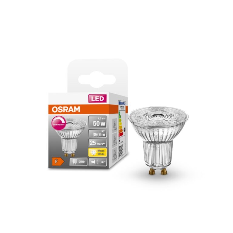 LED PIRN GU10 4,5W SOE 350LM DIMMERDATAV OSRAM - Image 3