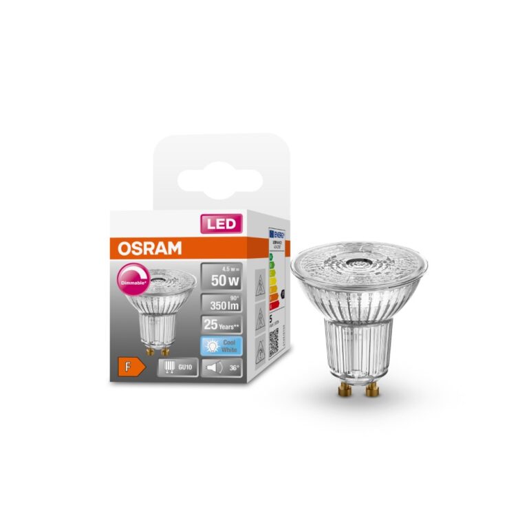 LED PIRN GU10 4,5W KÜLM 350LM DIMMERDATAV OSRAM - Image 3