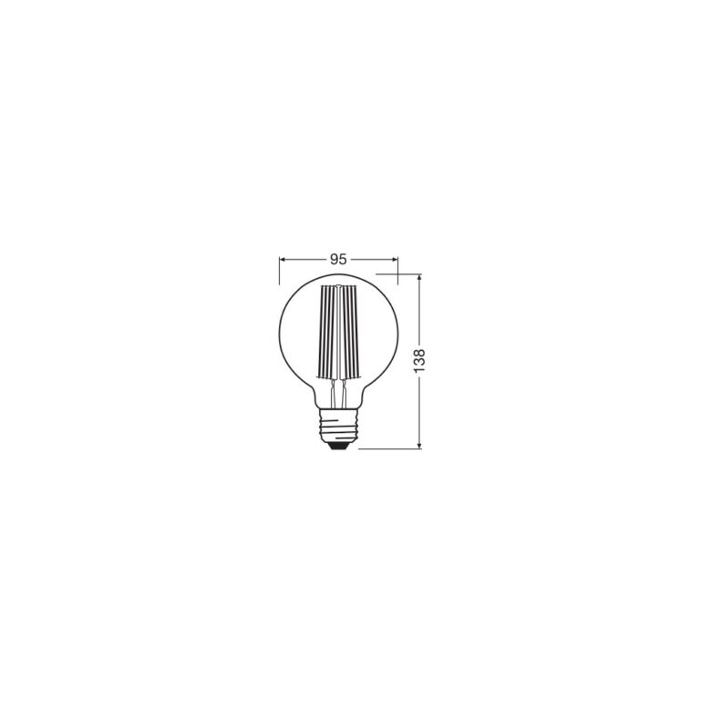 LED PIRN VINTAGE E27 11W 500LM 1800K DIMMERDATAV CLG95 OSRAM - Image 2