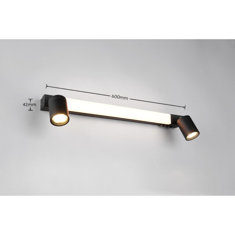VANNITOAVALGUSTI ENRICO 6,5W LED 620LM GU10 2*5W IP44 MUST - Image 2