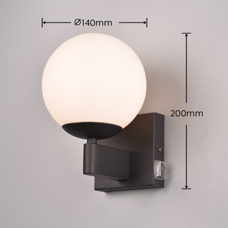 VANNITOAVALGUSTI KULA E14 10W IP44 LÜLITIGA MUST - Image 2
