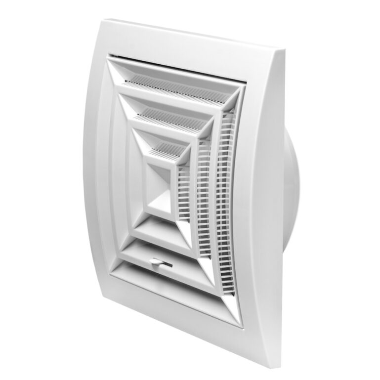 VENTILATSIOONIREST ND PLASTIK 148*153MM Ø100MM LAGI REGULEERITAV VALGE