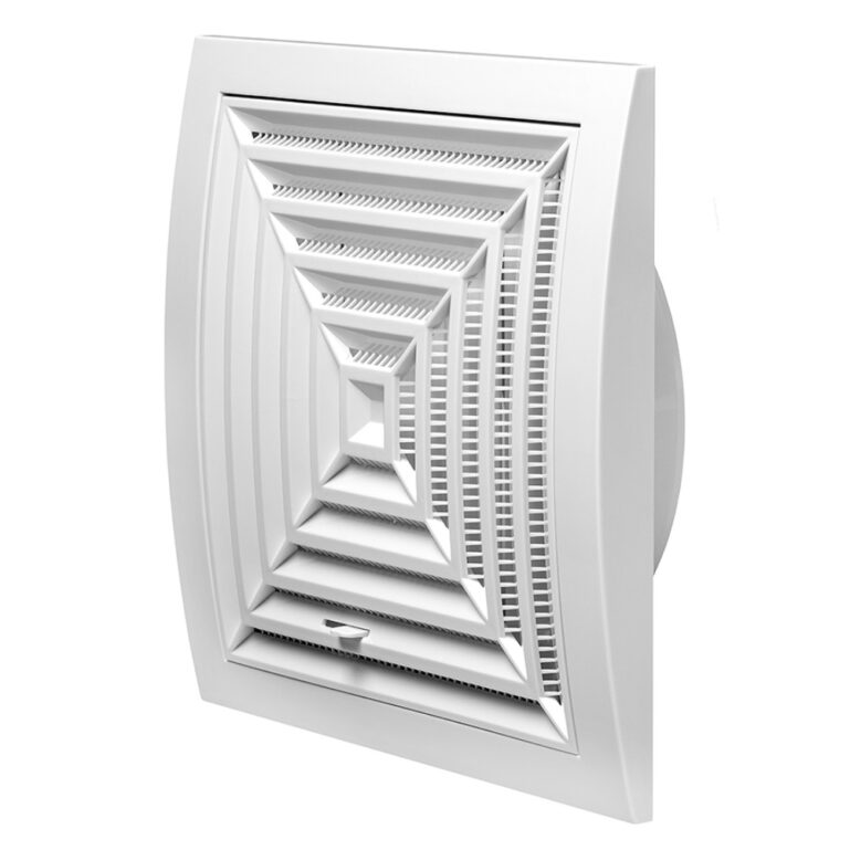 VENTILATSIOONIREST PLASTIK ND15GR 190*190MM Ø150MM  LAGI REGULEERITAV VALGE