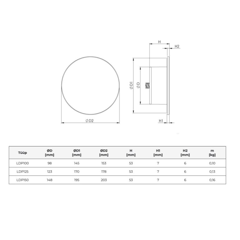 VENTILATSIOONIPLAFOON 125MM PLASTIK A6 UNIVERSAALNE VALGE - Image 2