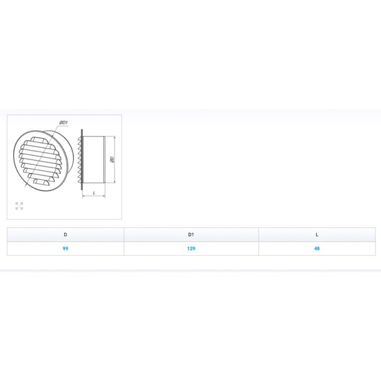 VENTILATSIOONIREST ALUMIINIUM MVMO 100 BVS A VENTS VALGE - Image 2