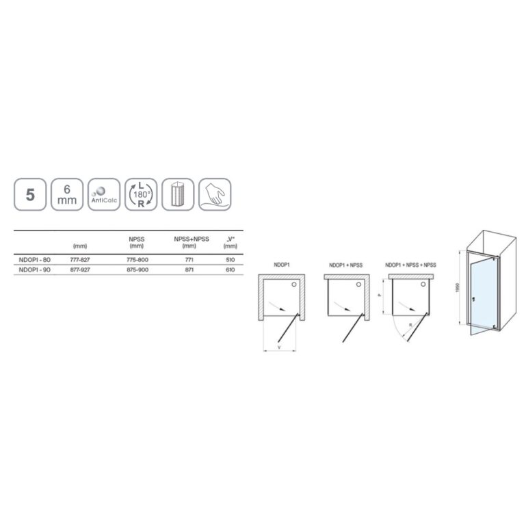 DUŠIUKS NEXTY NDOP1-90 LÄIGE + KLAAS TRANSPARENT RAVAK - TELLIMISEL - Image 5