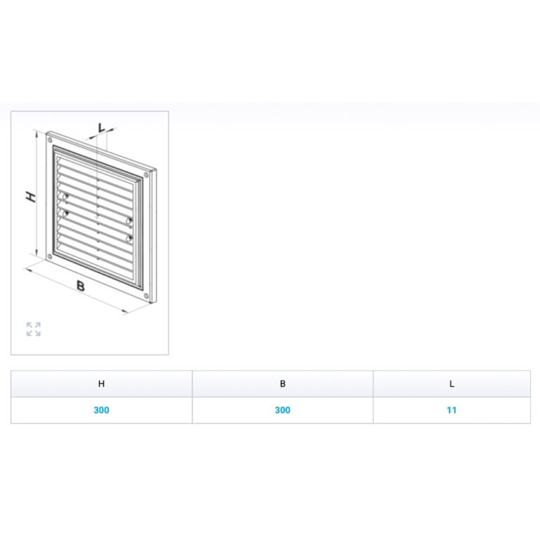 VENTILATSIOONIREST MV 300*300S VENTS PUTUKAVÕRGUGA - Image 2