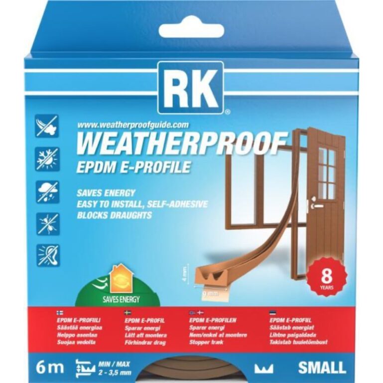 AKNA- JA UKSETIHEND RK EPDM E-PROFIIL 9*4MM PRUUN 6M
