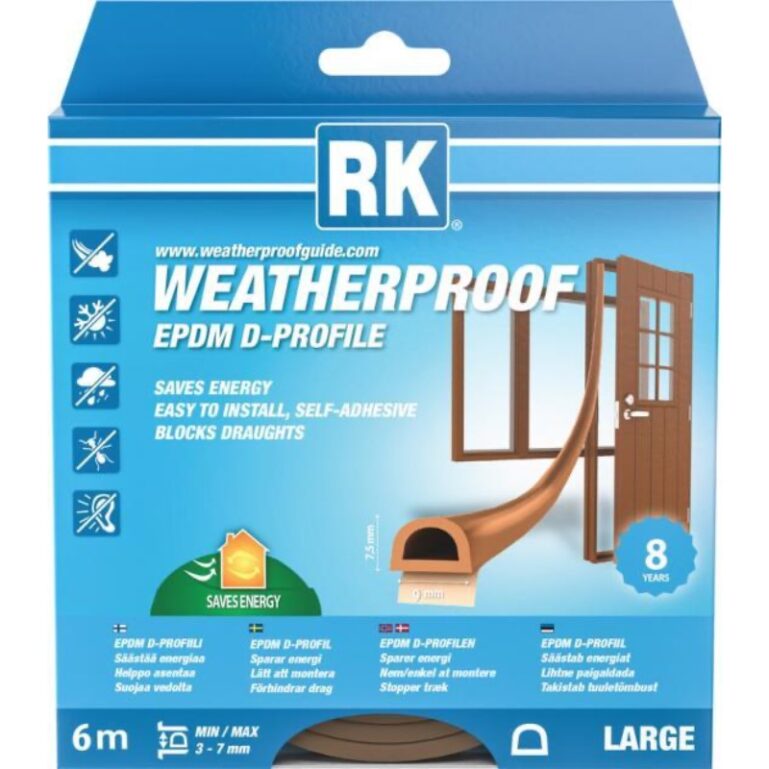 AKNA- JA UKSETIHEND RK EPDM D-PROFIIL 9*7,5MM PRUUN 6M