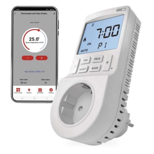 TERMOSTAAT+TAIMER PISTIKUPESSA .5-40C° WIFI GOSMART EMOS