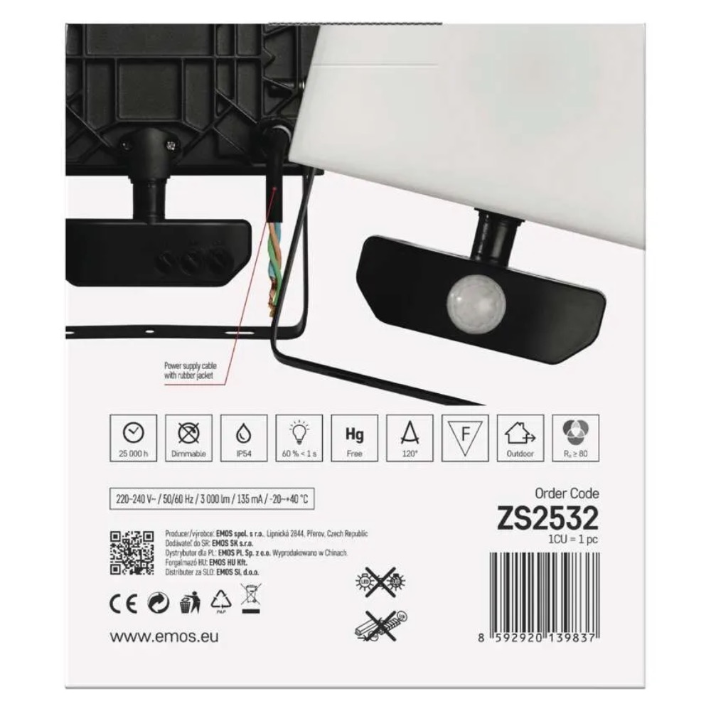 LED PROŽEKTOR TAMBO 30W ANDURIGA 4000K 3000LM EMOS - Image 3