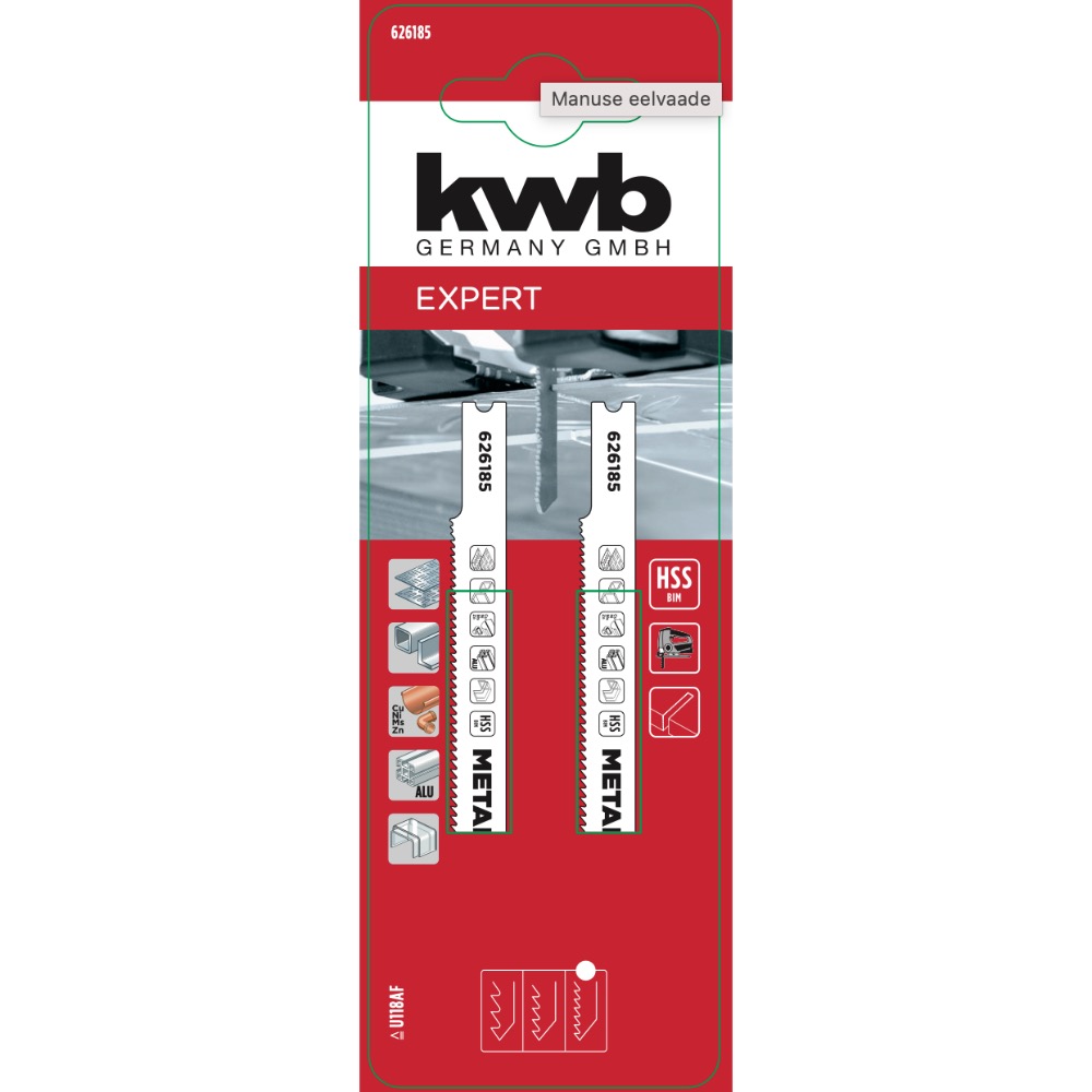 TIKKSAETERAD METALLILE 82/64,5MM VÄIKE HAMMAS 2TK 626185 - Image 2