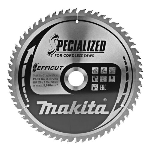 SAEKETAS MAKITA 260*30/60T/2,15 10° B-67234