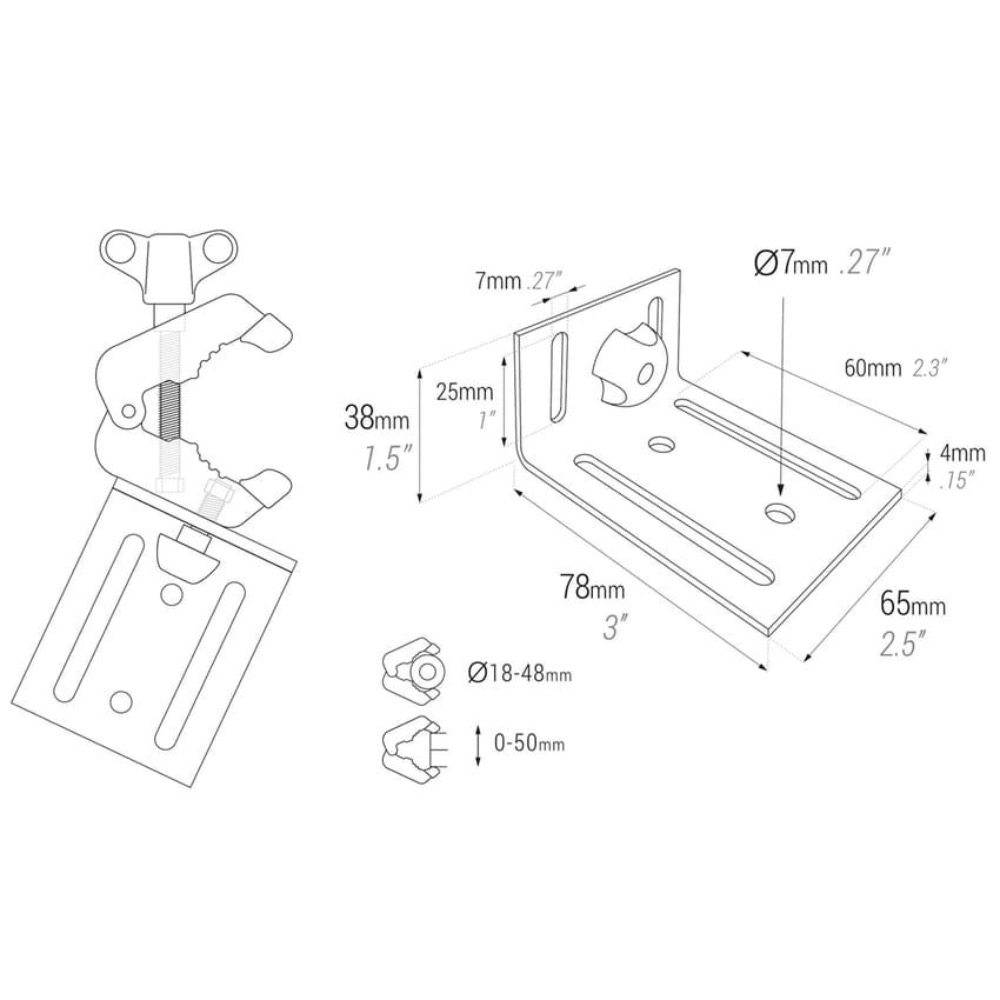 REGULEERITAVA TALLAGA KLAMBER 78*65MM MULTI-PROPILE - Image 2