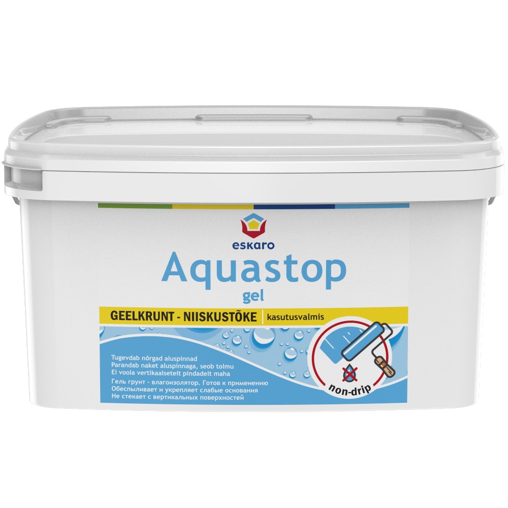 Eskaro aquastop. Грунтовка Eskaro. Грунтовка Аквастоп концентрат. Грунтовочная краска Эскаро. Гидроизоляц. Мастика Eskaro Aquastop Hydro 16 кг.